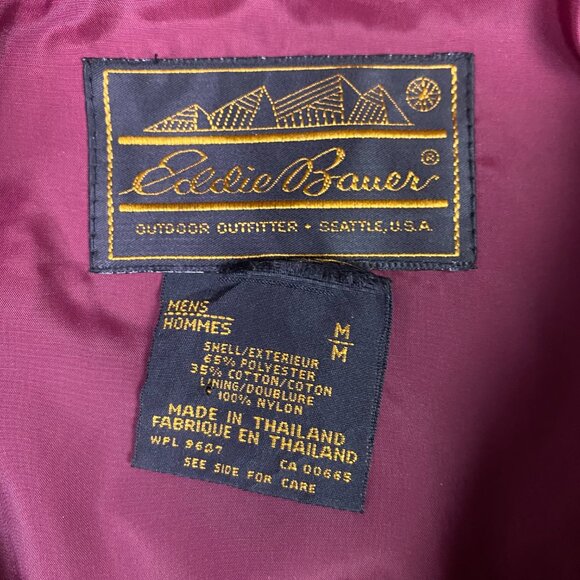 Vintage Eddie Bauer Mountain Parka Utility Jacket Men's Medium Burgundy Red - Picture 6 of 10